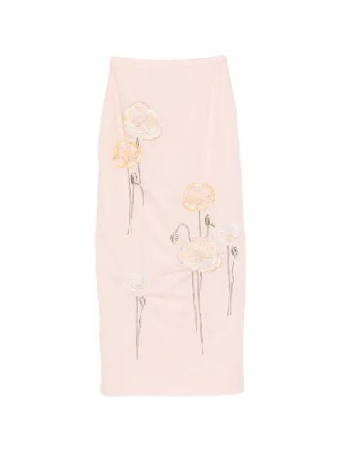 Norma embroidered midi skirt by BERNADETTE