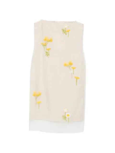 Rachel floral-embroidered midi dress by BERNADETTE