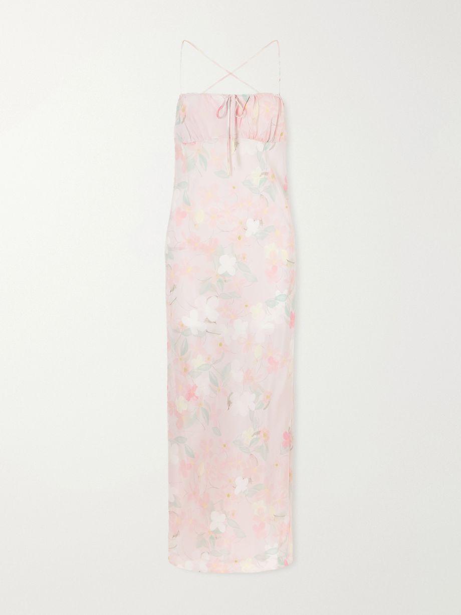 Riri floral-print silk-satin midi dress by BERNADETTE