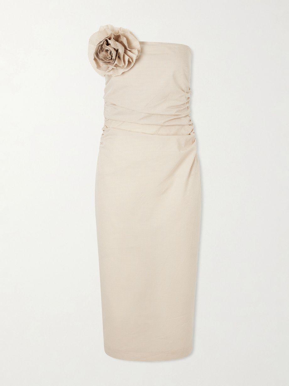 Vera embellished gingham cotton midi dress by BERNADETTE