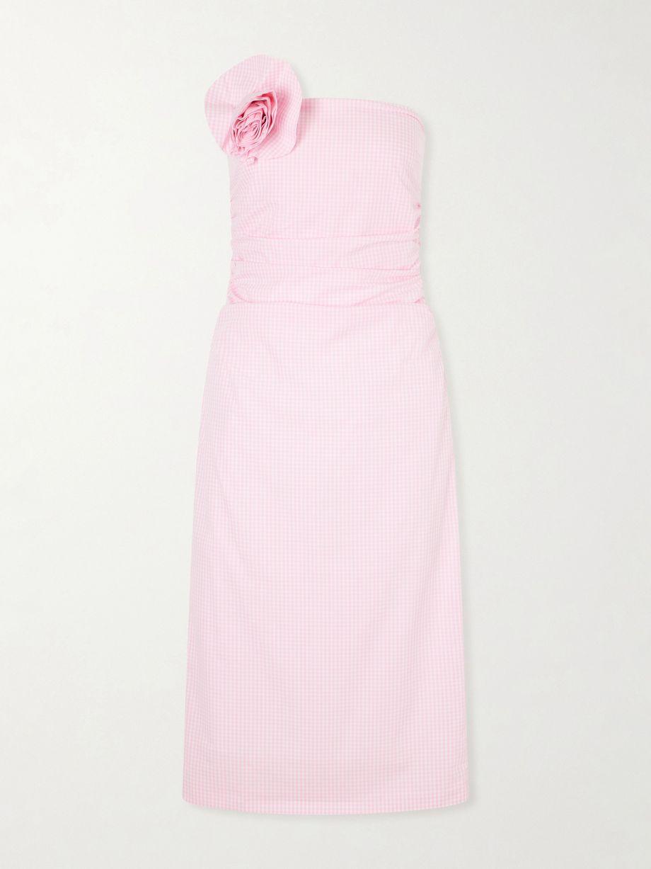 Vera embellished gingham cotton midi dress by BERNADETTE