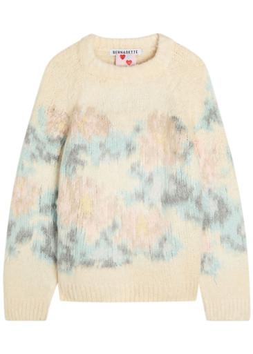Willy floral-intarsia silk jumper by BERNADETTE