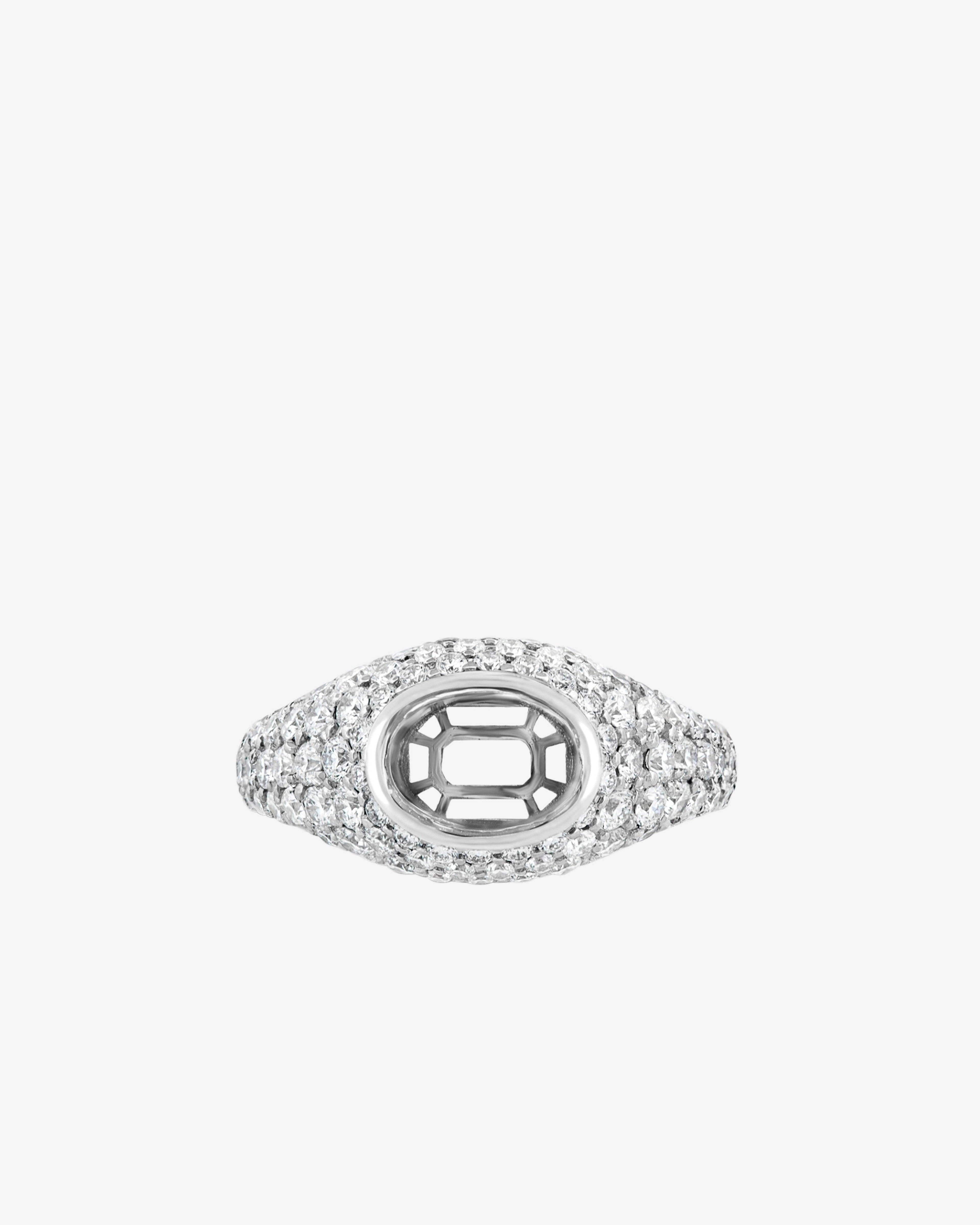 Bernard James - Portrait Sapphire Pave Signet Ring - (White Gold) by BERNARD JAMES