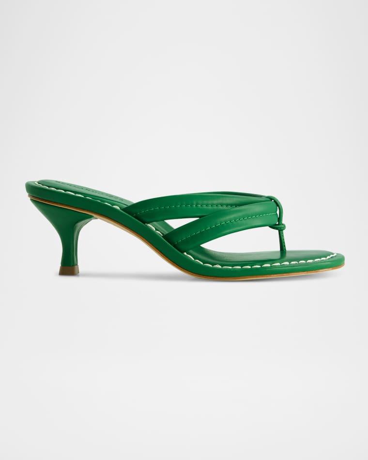 Miami Kitten-Heel Leather Mule Sandals by BERNARDO 1946