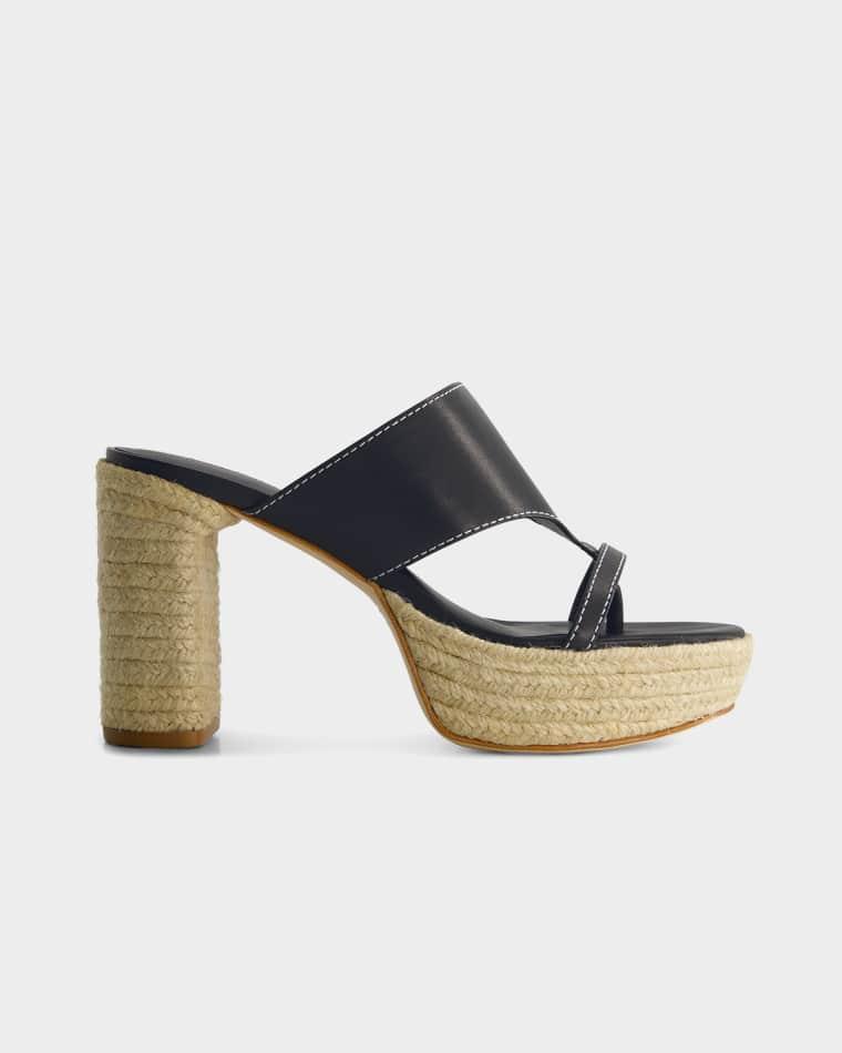 Tera Leather Espadrille Slide Sandals by BERNARDO 1946