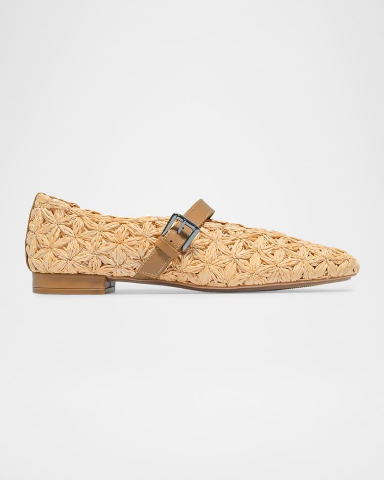 Borden Raffia Mary Jane Ballerina Flats by BERNARDO