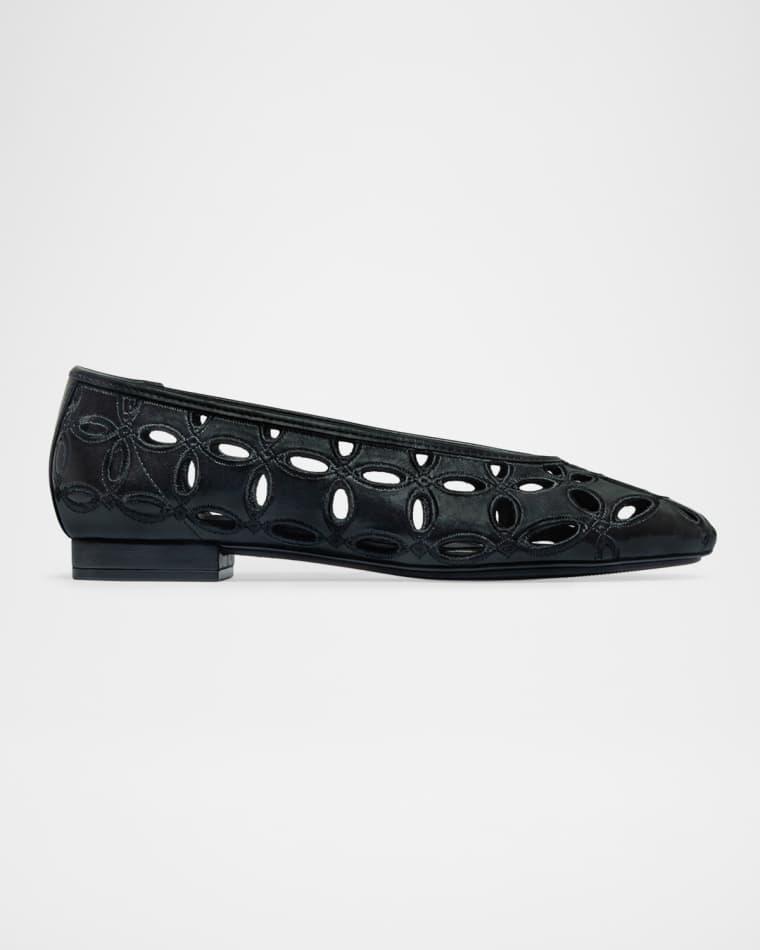 Brie Suede Cutout Ballerina Flats by BERNARDO
