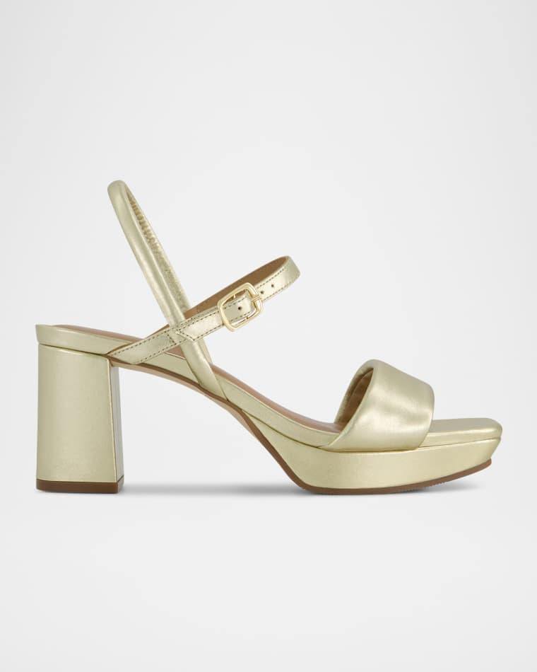 Canto Metallic Leather Platform Sandals by BERNARDO