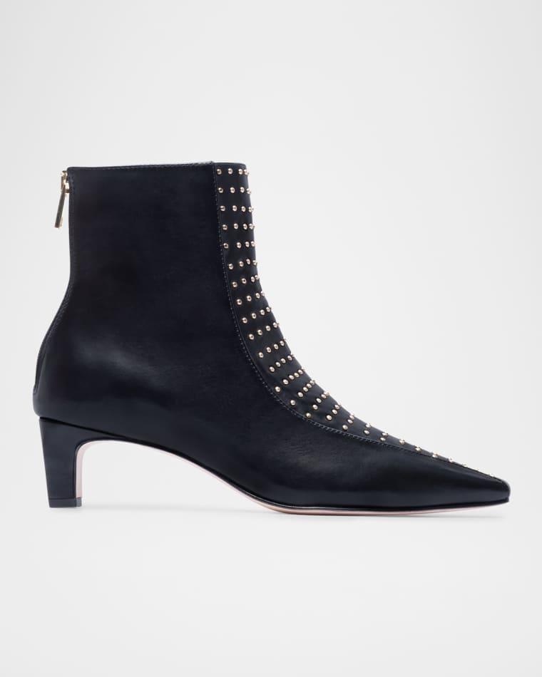 Esme Stud Leather Ankle Booties by BERNARDO
