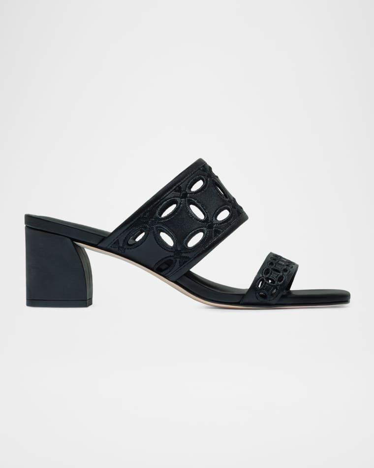 Gemma Embroidered Leather Mule Sandals by BERNARDO