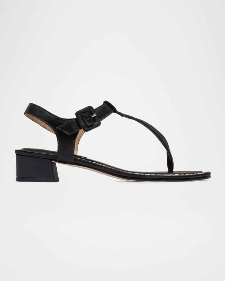 Goyara Leather T-Strap Sandals by BERNARDO