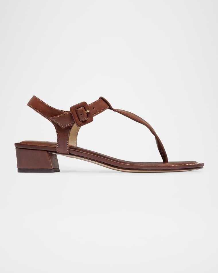 Goyara Leather T-Strap Sandals by BERNARDO