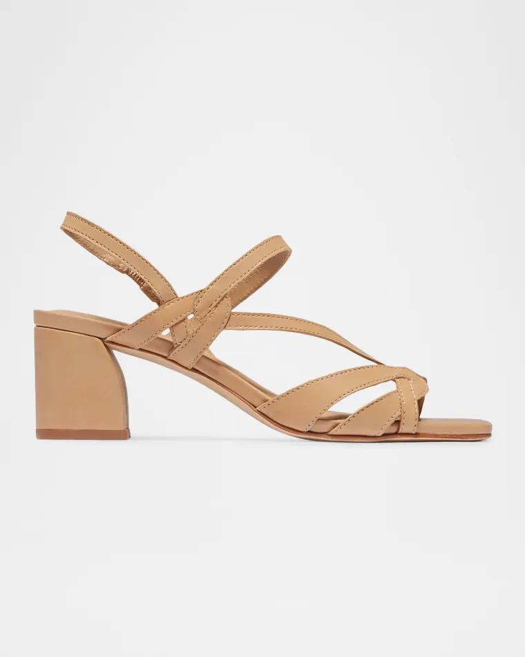 Gyoda Leather Block-Heel Sandals by BERNARDO
