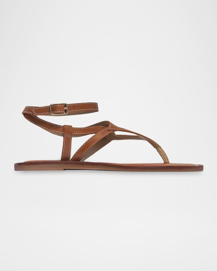 Mallorie Leather Geometric Thong Sandals by BERNARDO