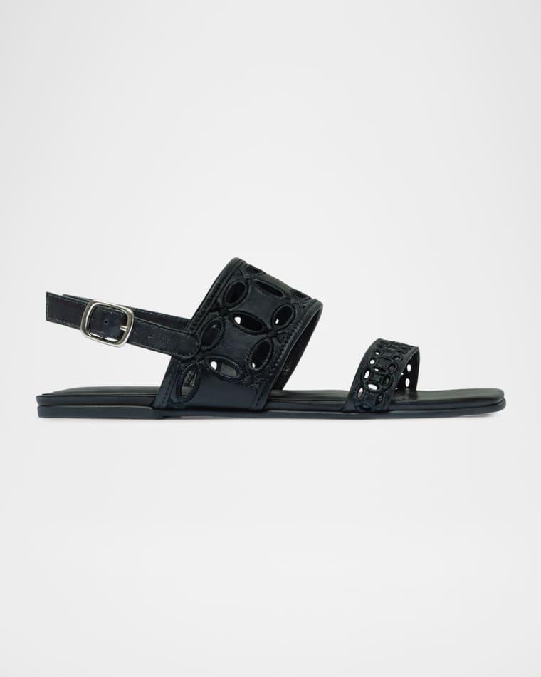 Orla Cutout Leather Slingback Sandals by BERNARDO
