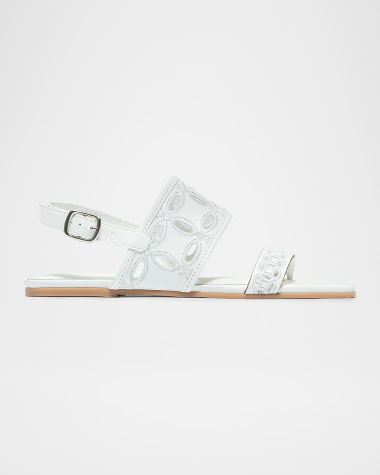 Orla Cutout Leather Slingback Sandals by BERNARDO