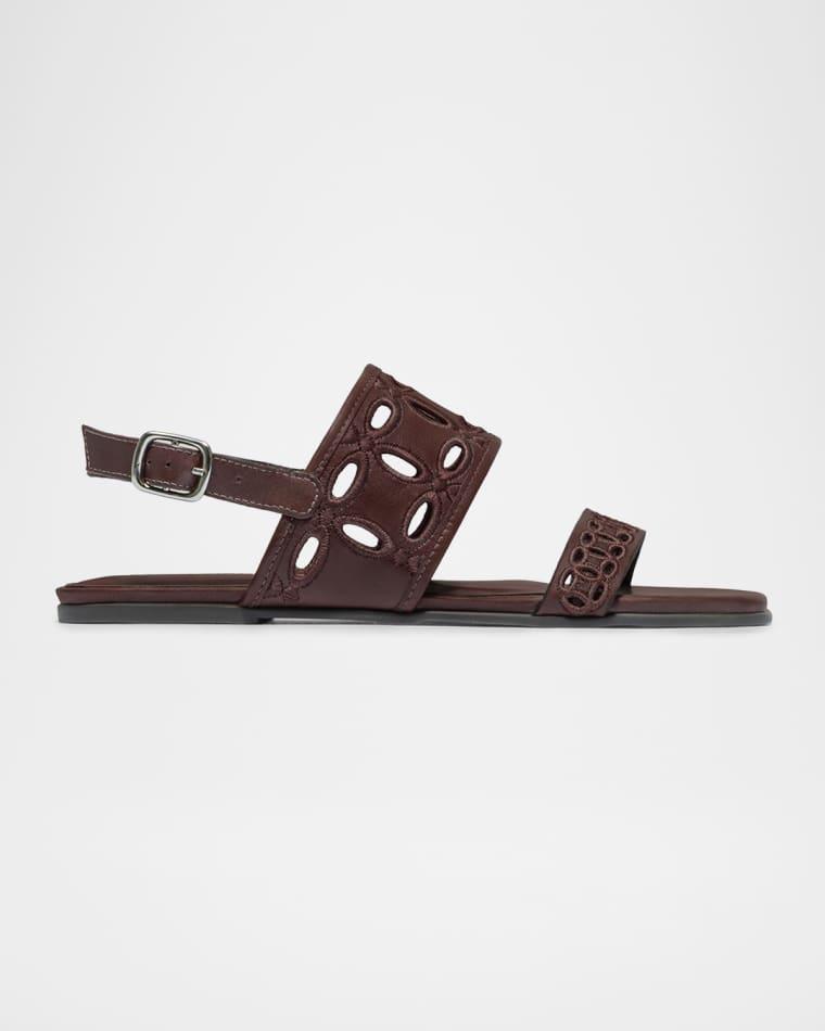 Orla Cutout Leather Slingback Sandals by BERNARDO