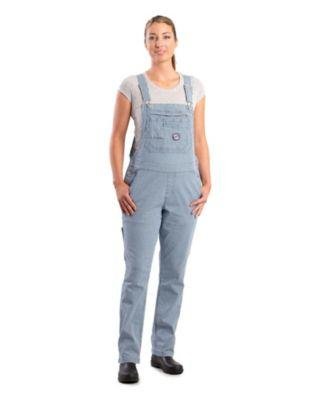 Women's Vintage Washed Flex Hickory Stripe Bib Overall by BERNE