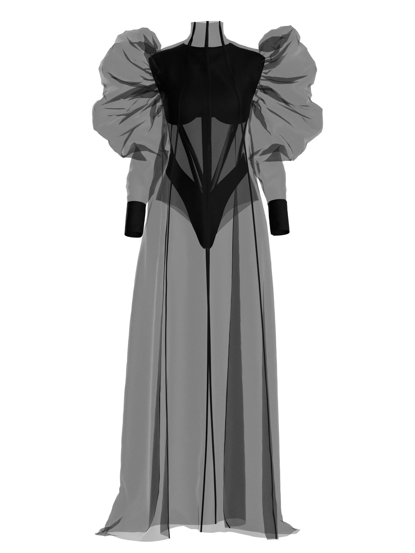 Dress dark black by BERTA JIMÉNEZ LLANOS