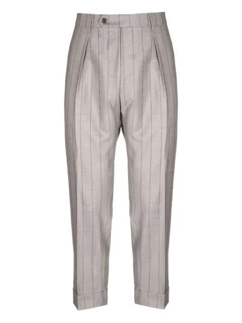 pinstripe pleated tailored trousers by BERWICH