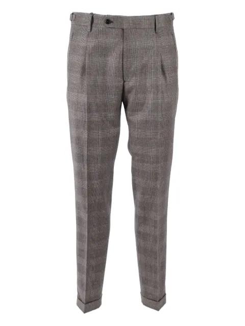 pleated checked trousers by BERWICH