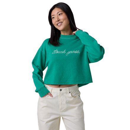 Touch Grass Cropped Chainstitch Sweatshirt by BEST REGARDS