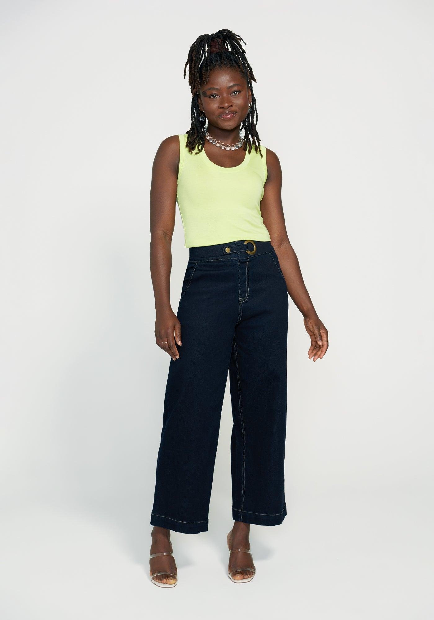 Dress Pant Yoga Pants | Sandra Grommet Jean | Wide | Wide-Leg by BETABRAND