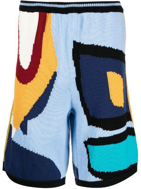 abstract-print knitted shorts by BETHANY WILLIAMS