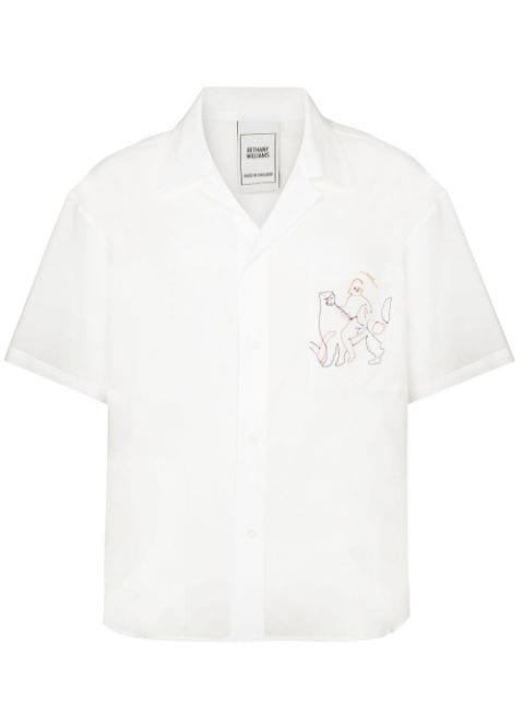 embroidered motif short-sleeved shirt by BETHANY WILLIAMS