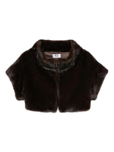 faux fur cropped jacket by BETTA CORRADI