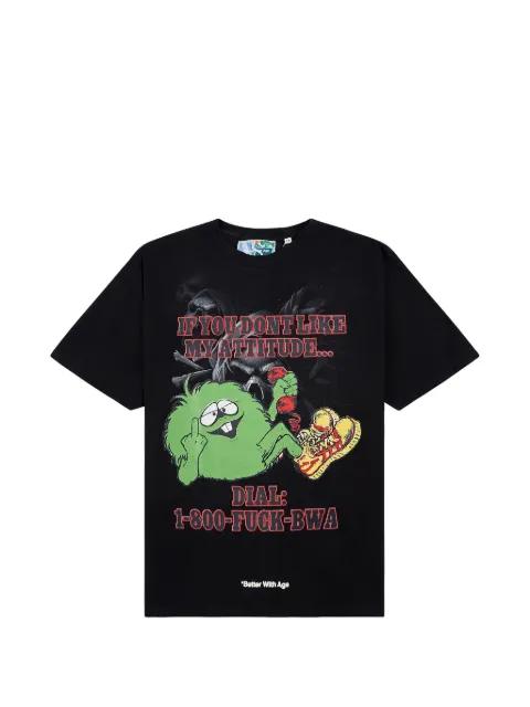 Black graphic- t-shirt by BETTER WITH AGE