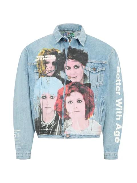 Blanche graphic-print denim jacket by BETTER WITH AGE
