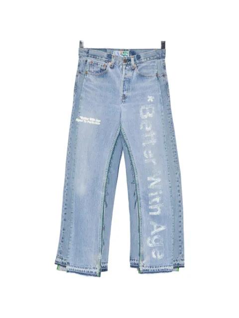 logo-print panelled jeans by BETTER WITH AGE