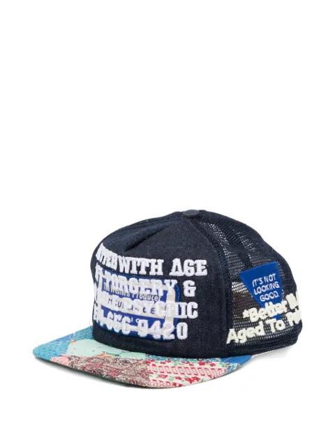 patchwork embroidered baseball cap by BETTER WITH AGE