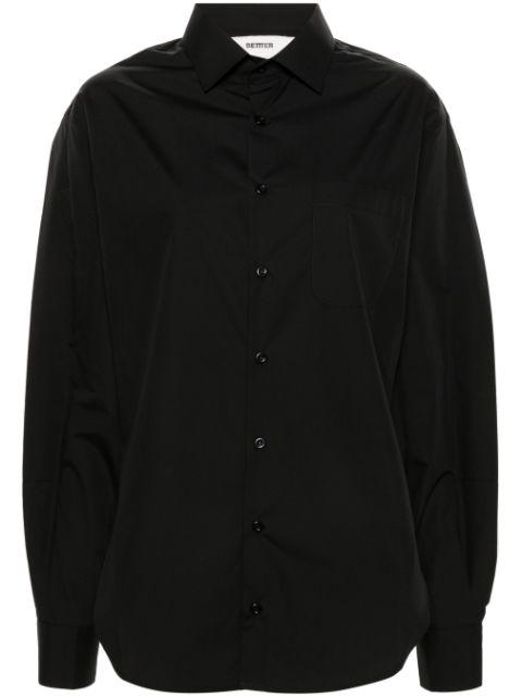 asymmetric poplin shirt by BETTTER