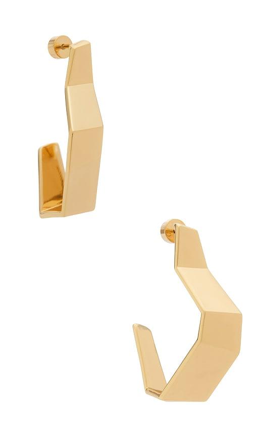 Bevza Broken Shape Earrings in Metallic Gold by BEVZA