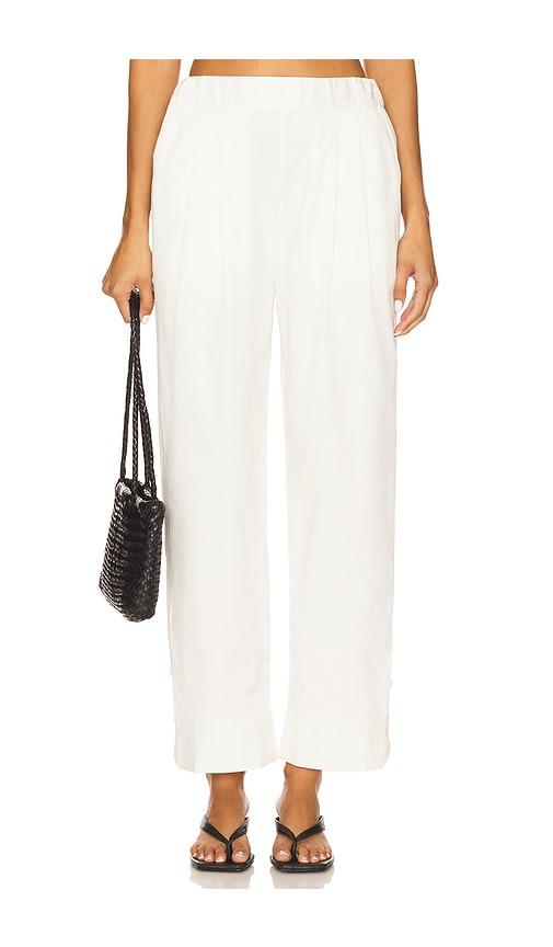 Bevza Cuff Trousers in White by BEVZA