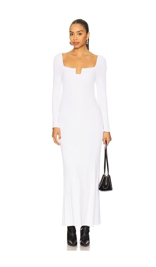 Bevza Kate Long Dress in White by BEVZA Bevza Kate Long Dress in White by BEVZA