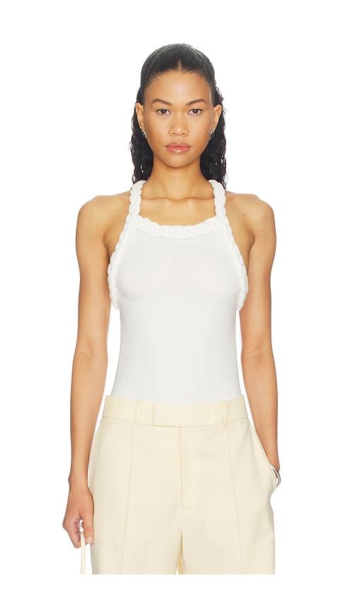 Bevza Tisto Bodysuit in White by BEVZA