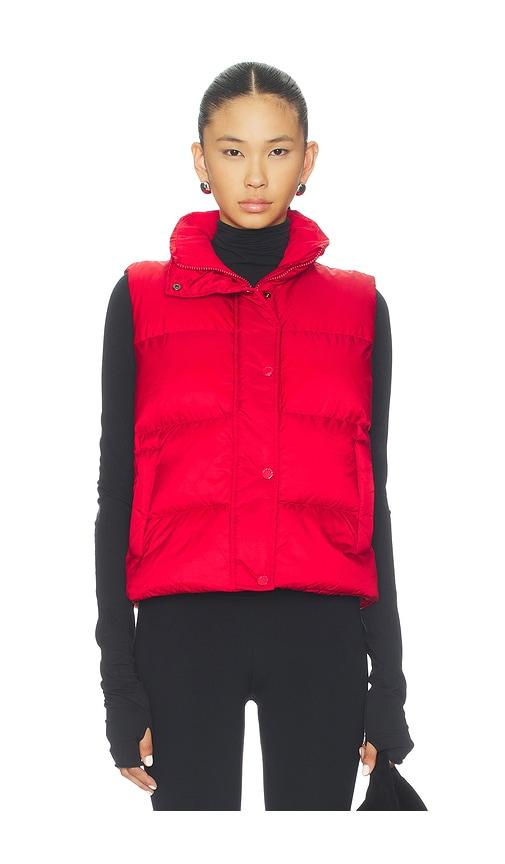 Beyond Yoga Big Cozy Puffer Vest in Red by BEYOND YOGA