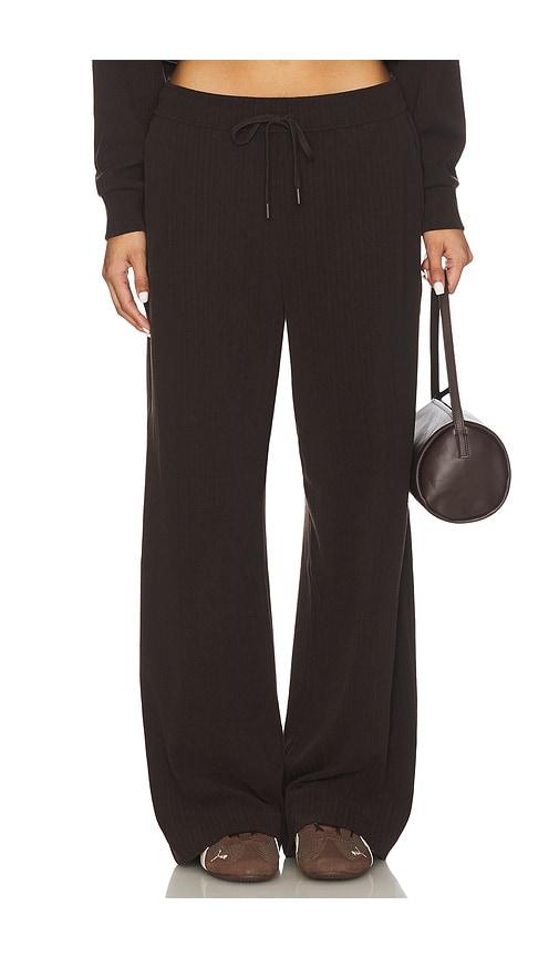 Beyond Yoga Breathe Easy Ribbed Wide Leg Pant in Brown by BEYOND YOGA