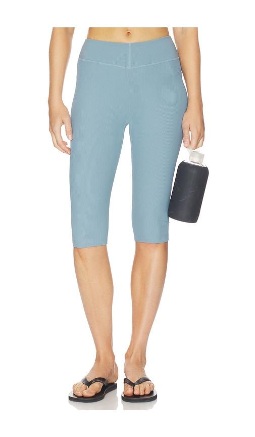 Beyond Yoga Good Form Rib Pedal Pusher Pants in Blue by BEYOND YOGA