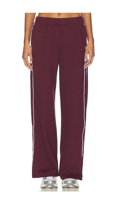 Beyond Yoga Luxe Fleece Piper Wide Leg Pant in Burgundy by BEYOND YOGA