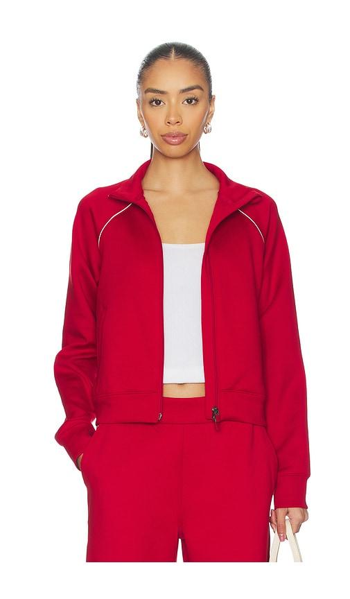 Beyond Yoga Piped Zip Front Jacket in Red by BEYOND YOGA