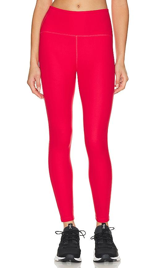 Beyond Yoga Powerbeyond Strive High Waisted Midi Legging in Red by BEYOND YOGA