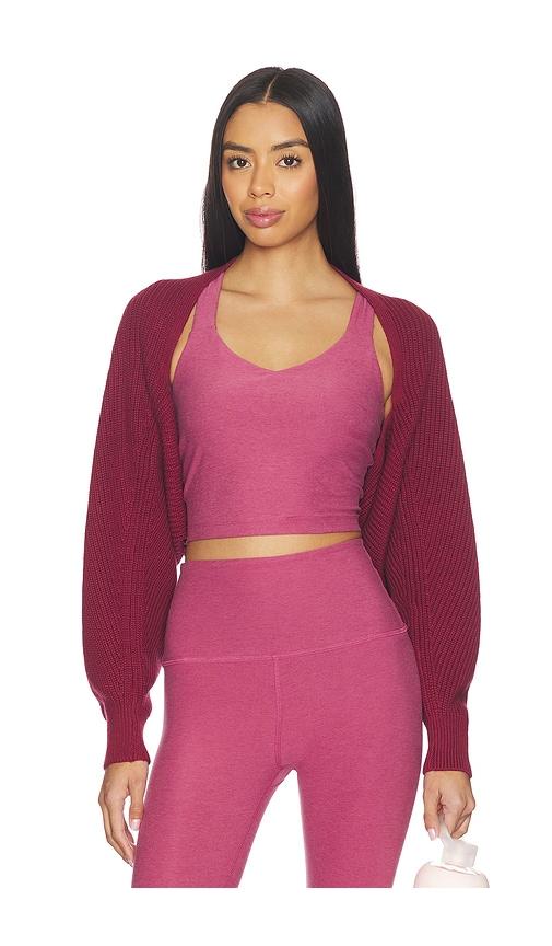 Beyond Yoga Relaxed Shrug Sweater in Burgundy by BEYOND YOGA