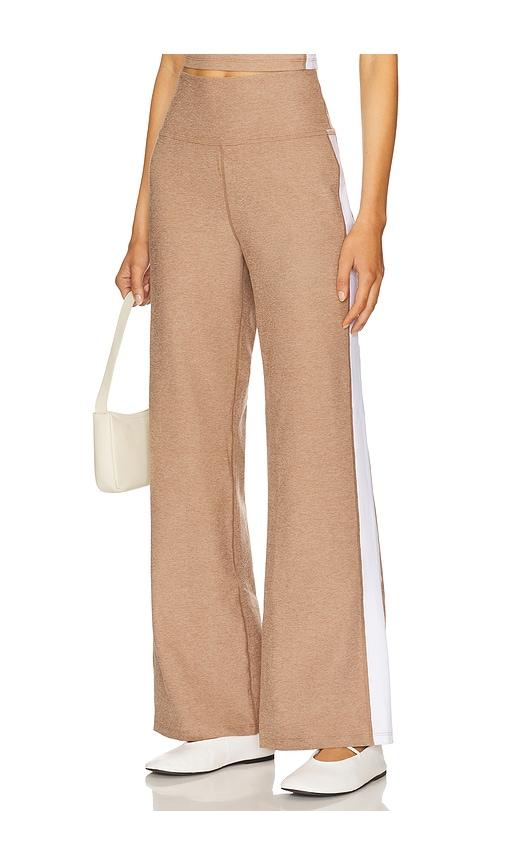 Beyond Yoga Spacedye Laid Back Stripe Pant in Brown by BEYOND YOGA