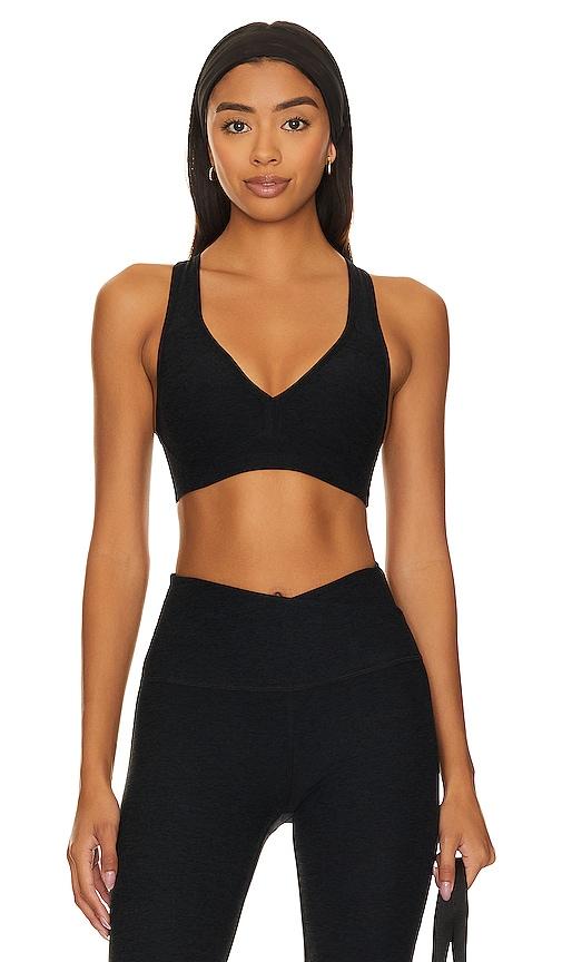 Beyond Yoga Spacedye Lift Your Spirits Sports Bra in Black by BEYOND YOGA