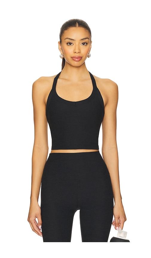 Beyond Yoga Spacedye On The Up Cropped Tank Top in Black by BEYOND YOGA