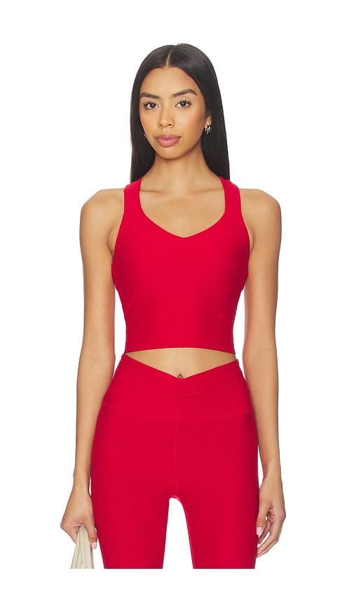 Beyond Yoga Twist Through Cropped Tank Top in Red by BEYOND YOGA